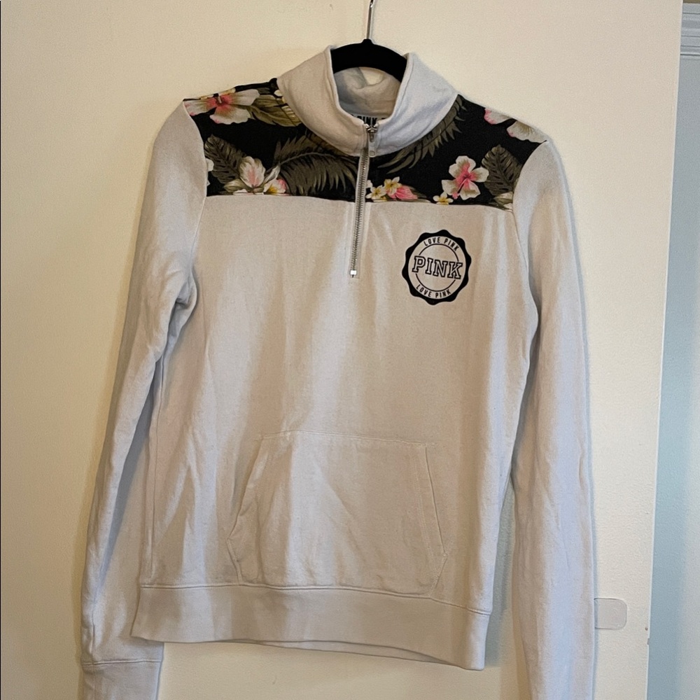 Victoria's Secret Pink Floral Sweatshirt - Gray
